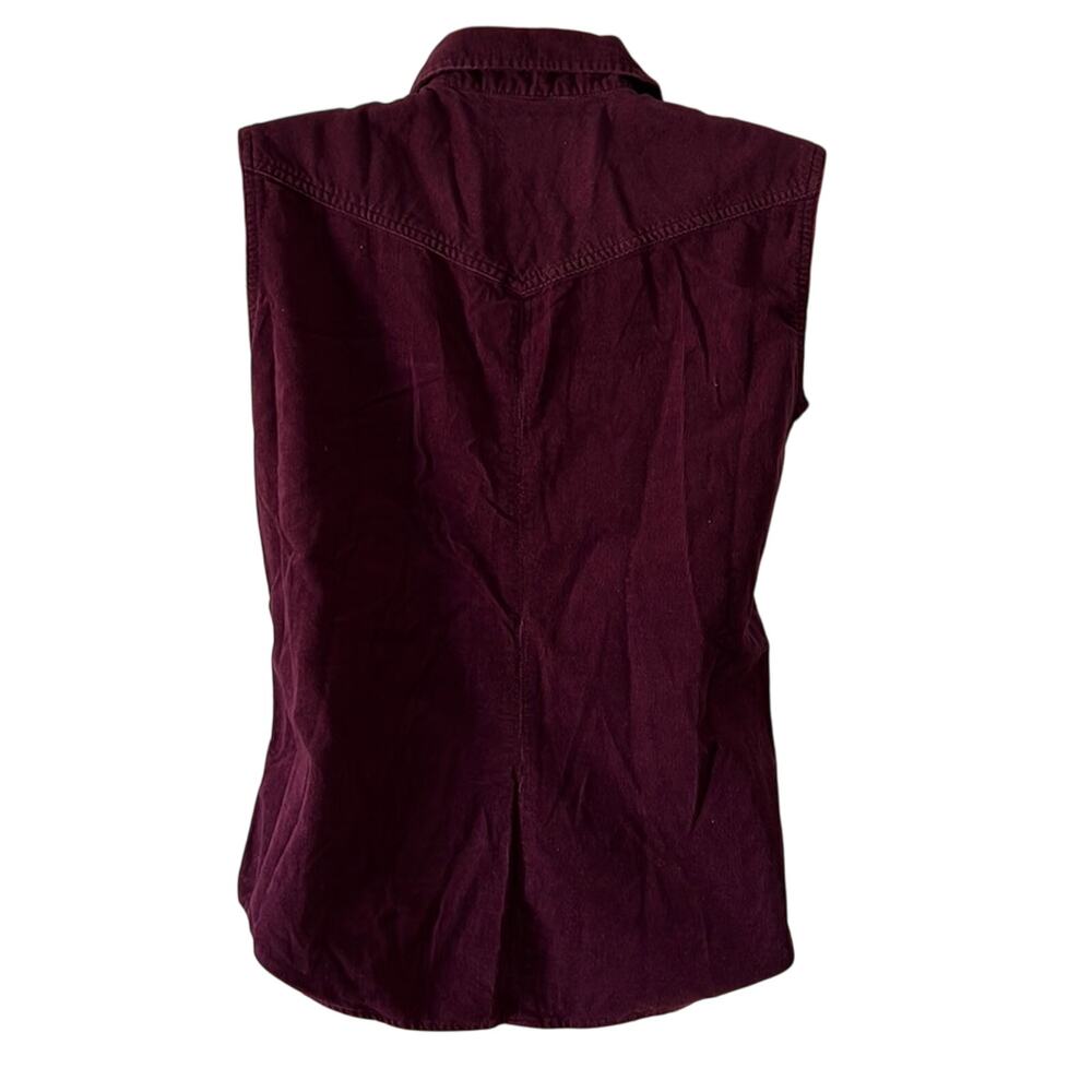 American Eagle Outfitters XS Purple Berry Snap Front Corduroy Blouse Westerncore - Picture 3 of 8